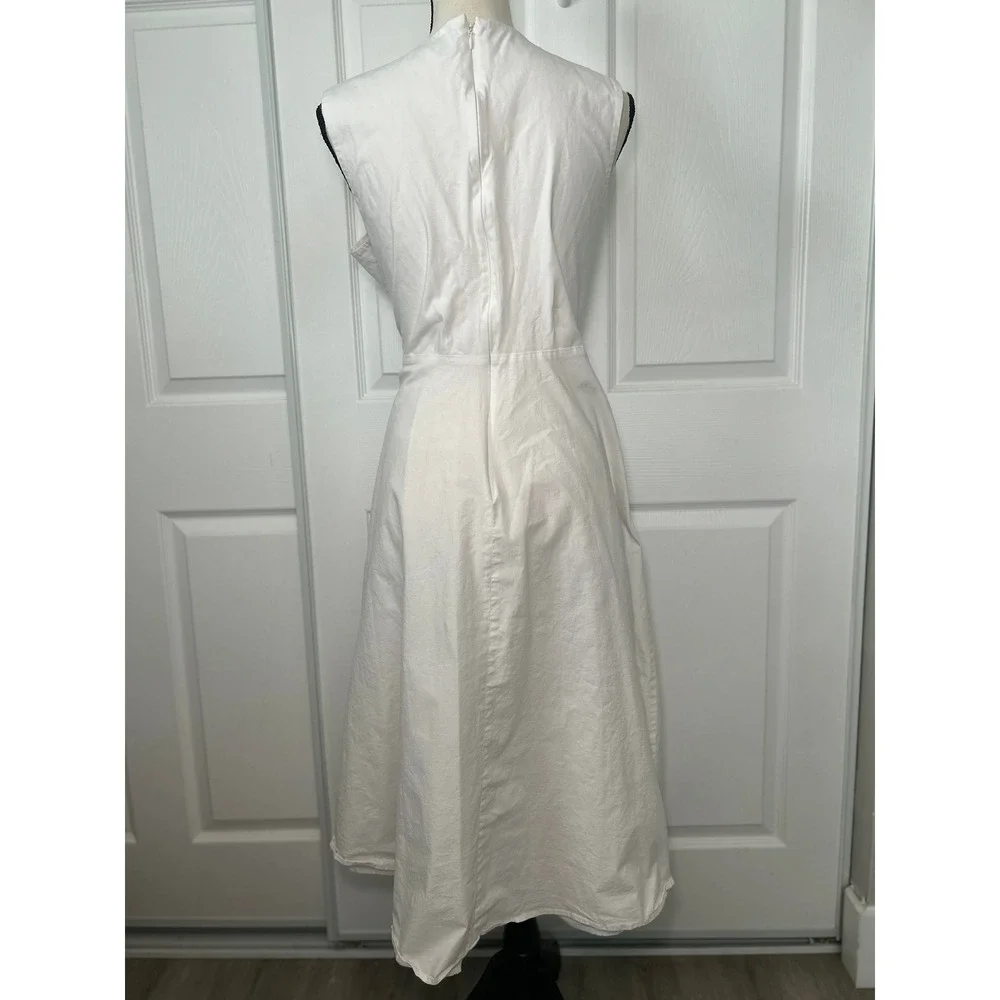Rosetta Getty Collective White Cutout Halter Midi Dress Sleeveless Size 14